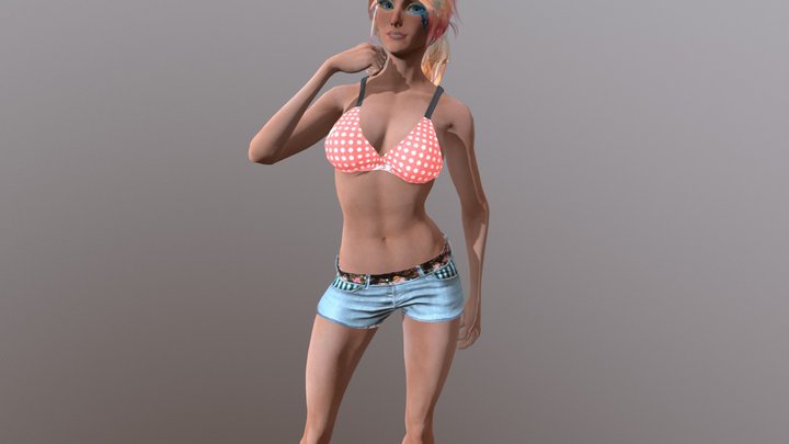 Izzy - Animated Female Character Free Download 3D Model