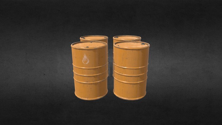 Oil Drums 3D Model