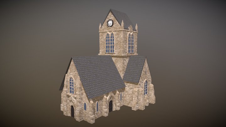 St. Mere Eglise Church 3D Model