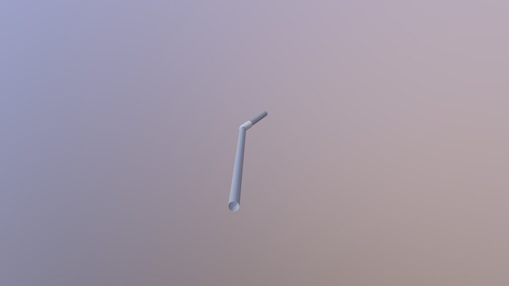 Plastic Straw 160 Degrees Take Out Food Drink 3D Model