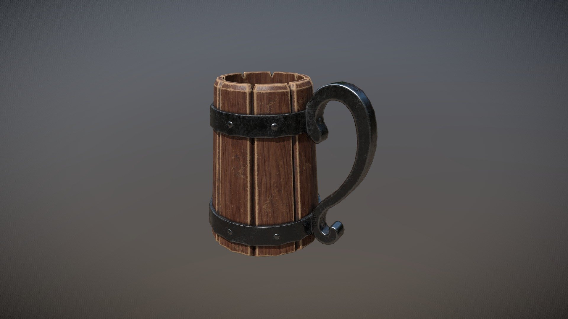 Lowpoly wood mug
