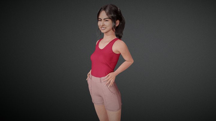 Girl Smiling 3D Model