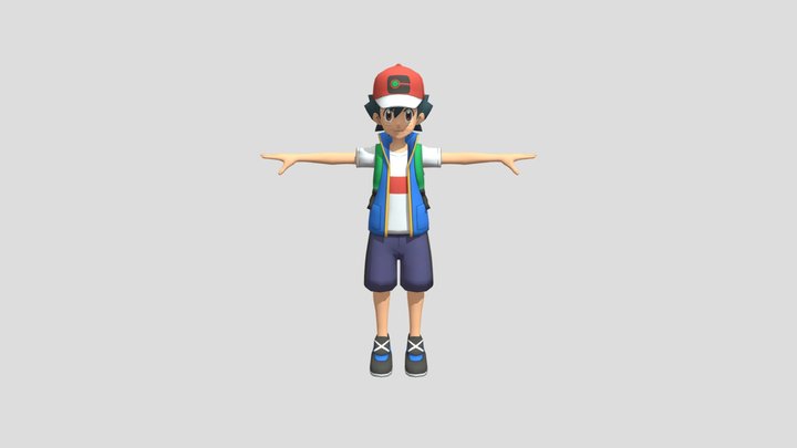 Mobile - Pokemon Masters - Ash Ketchum 3D Model