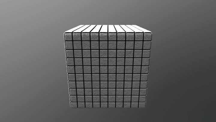 Square white tiles 3D Model