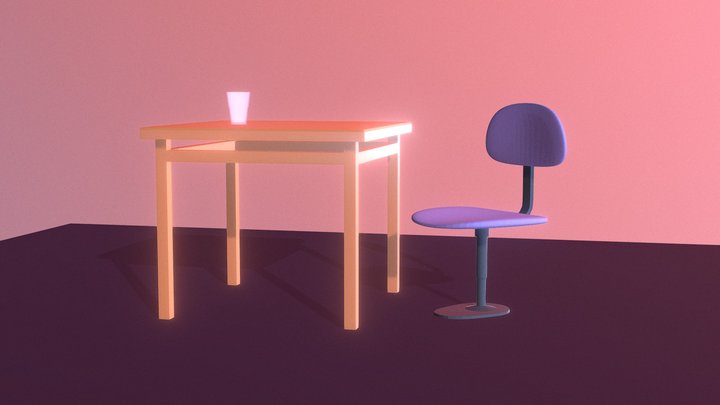 Table Scene practice 3D Model