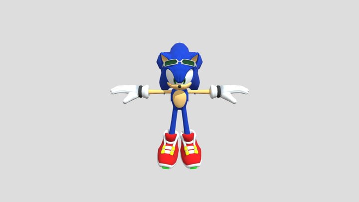 Xbox 360 - Sonic Free Riders - Sonic 3D Model