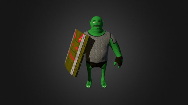 Goblin With Shield 3D Model