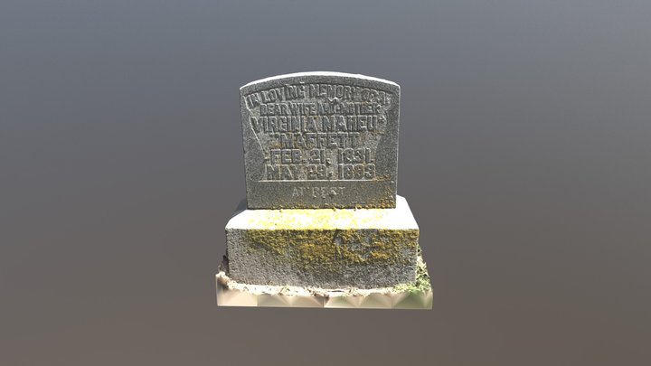 Grave of Virginia Maheu Maffett 1831-1899 3D Model