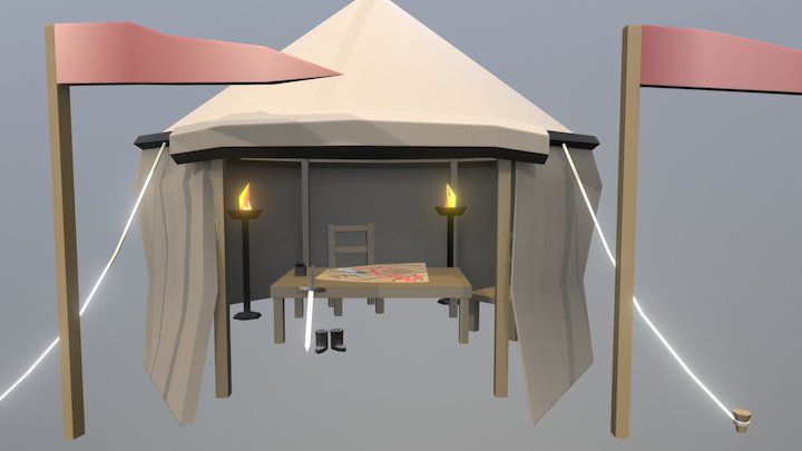 General's Tent - Siege Equipment Assets 3D Model