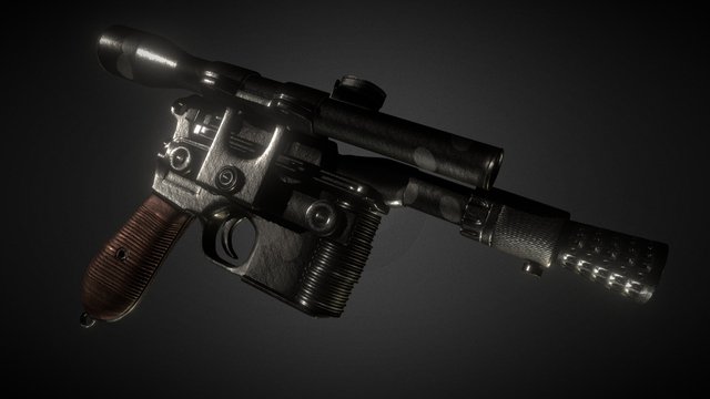 Han Solo's DL-44 Blaster Pistol 3D Model