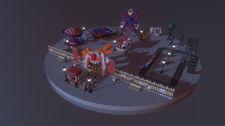 F13 Amusement Park Environment 3D Model