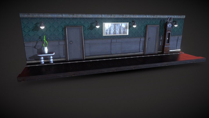 Diorama: Haunted Victorian Hallway-S 3D Model