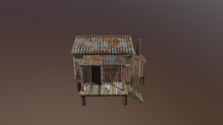 Wooden Shanty House 3D Model