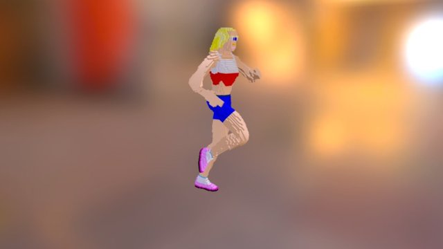 Atleta Mujer Rubia 3D Model