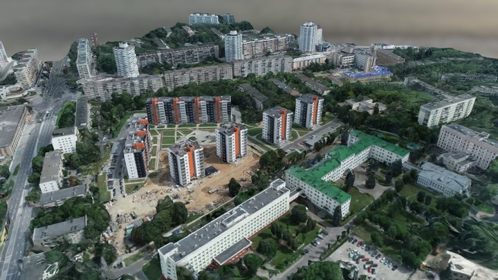 3d scan of a Russian city quarter 3D Model