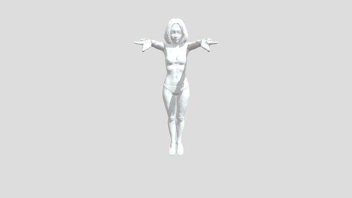 female  sexy bikini T-pose 3D Model