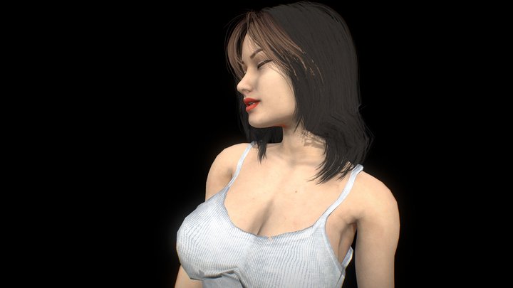 Alina Ip, realistic Asian woman (Animated) 3D Model
