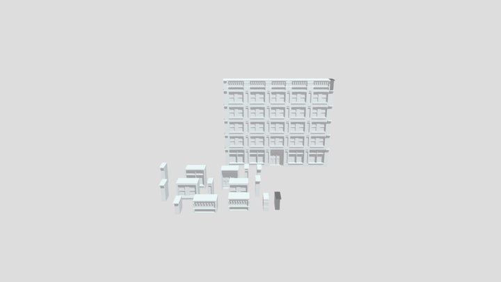 Modular Building Face 3D Model