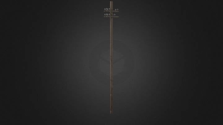 Wild West Theme Telephone Pole 3D Model