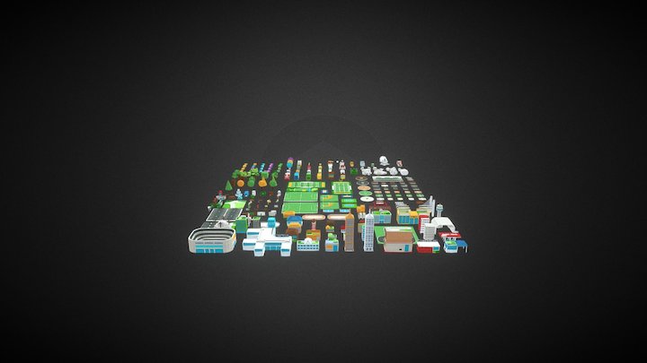 Voxel Universe - City Pack Grid 3D Model