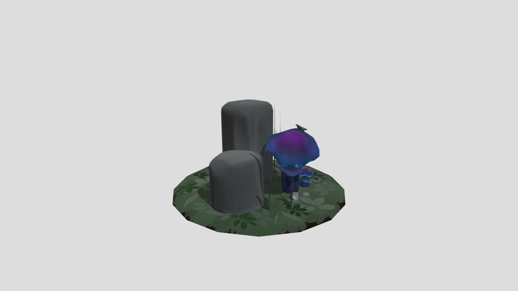 Blue Glowing Mushrooms