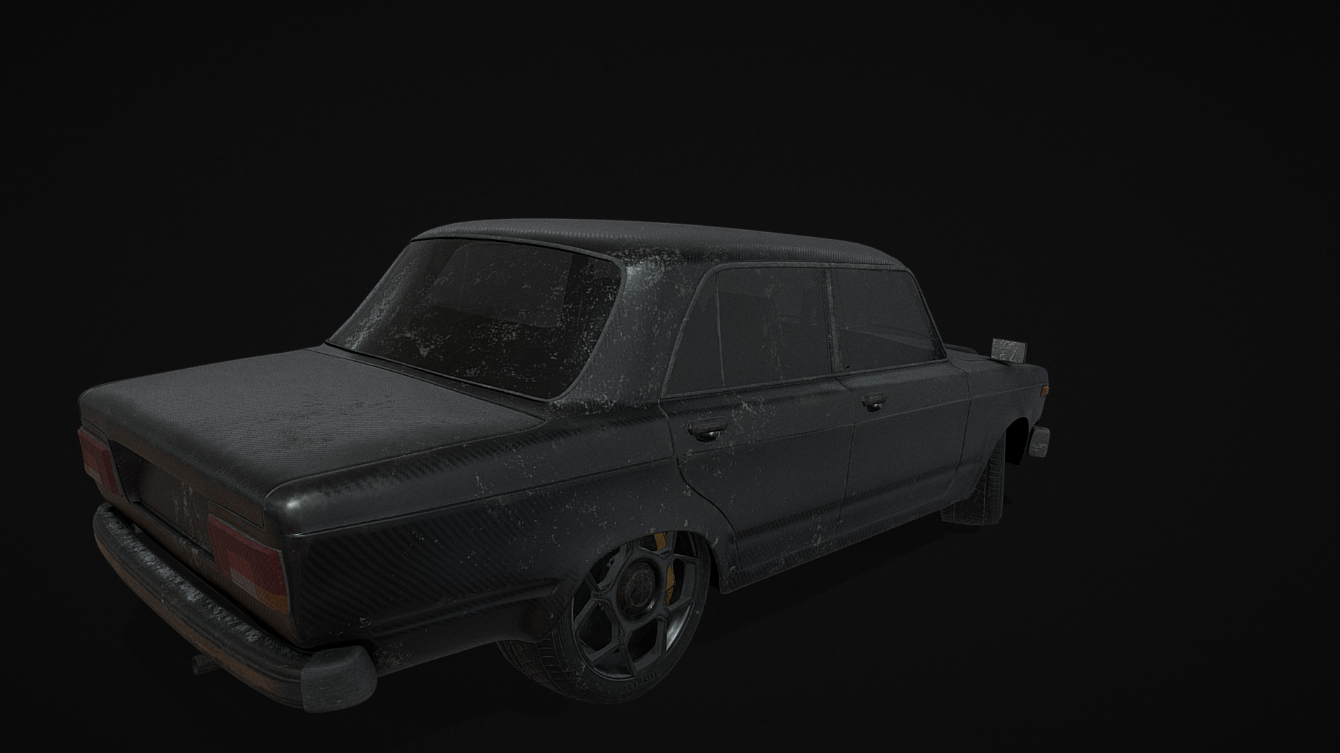 3D model ladna - This is a 3D model of the ladna. The 3D model is about a black car with a white background.