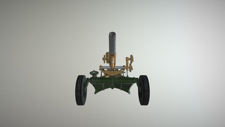 Mortier 120mm Rayé Tracté Modèle F1 3D Model