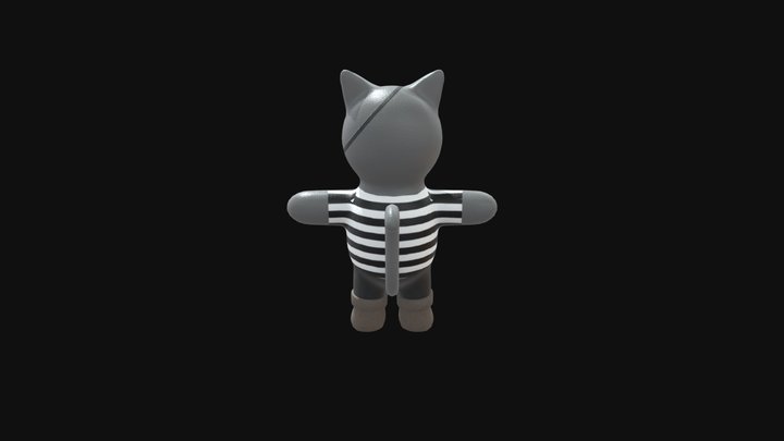Pirate Cat Character 3D Model