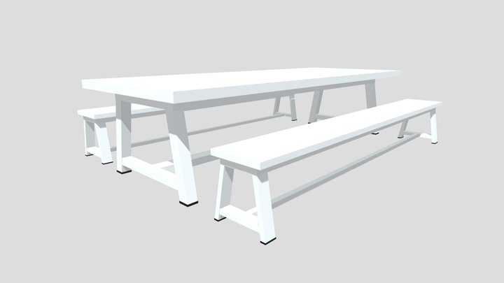 Wooden Dining Table – Kostenloses 3D-Modell STL