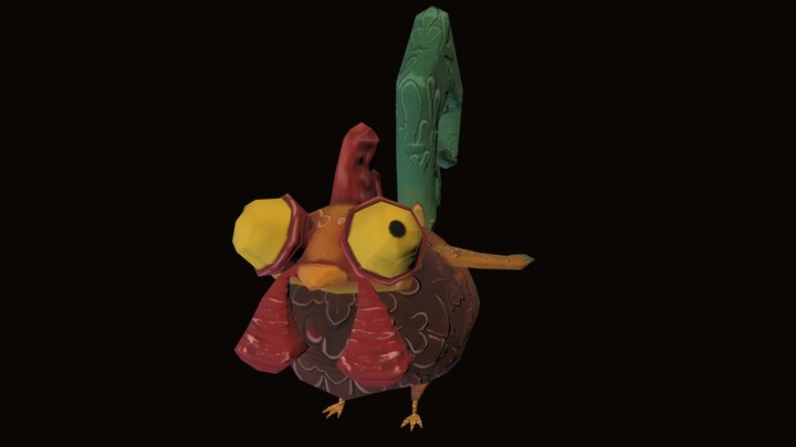 Crazy Chicken 3D Model