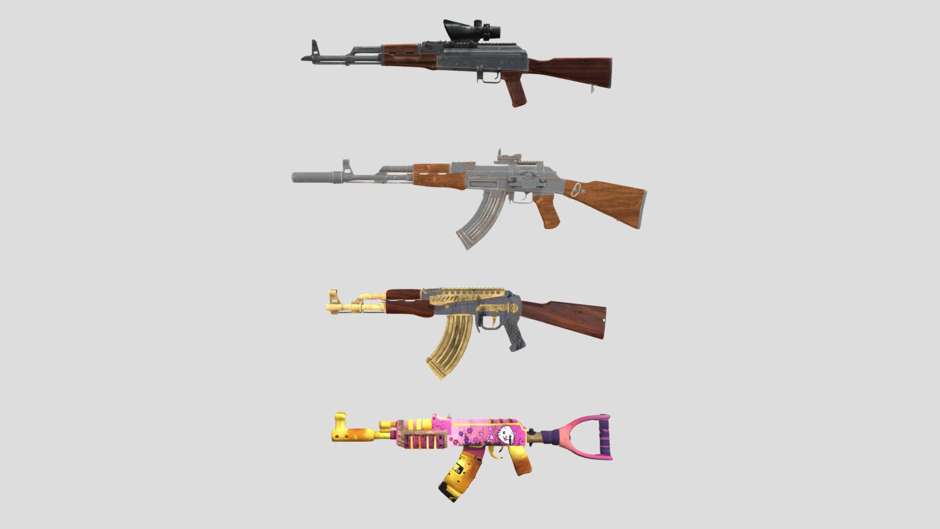 Lowpoly Guns Pack - Buy Royalty Free 3D model by NextLevelModels ...