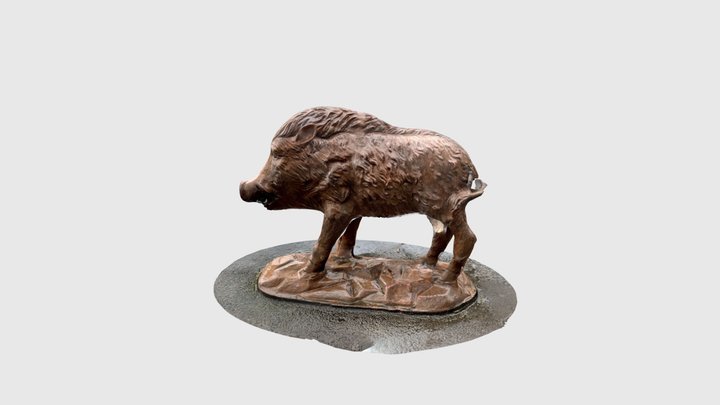 Wild Boar Sculpture 3D Model