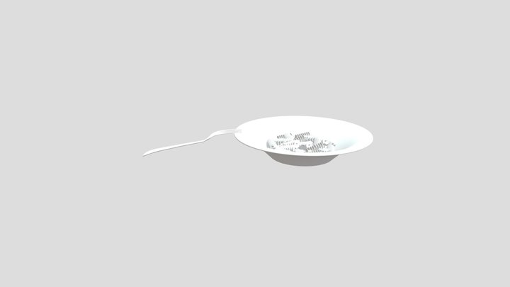 Lėkštė_Makaronai_Tunas_Šakutė_I 3D Model