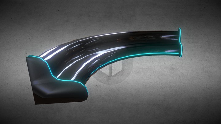 Curved Sci-fi Sofa 3D Model