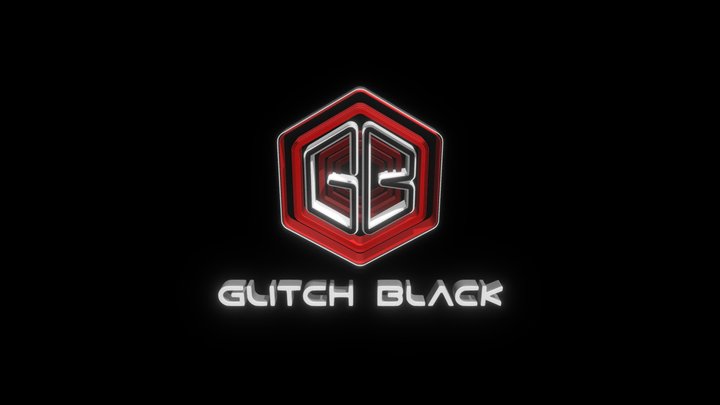 Glitch Black 3D Logo 3D Model