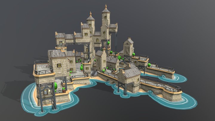 Little hamlet in the sea - Townscaper model 3D Model