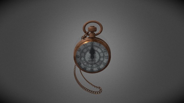 Old pocket clock 3D Model