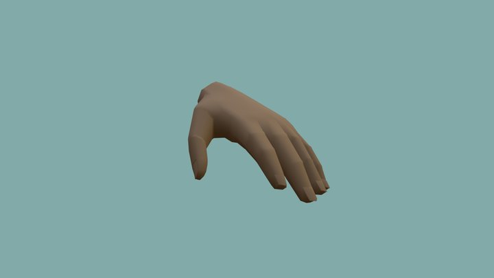 Low poly hand with nails 3D Model