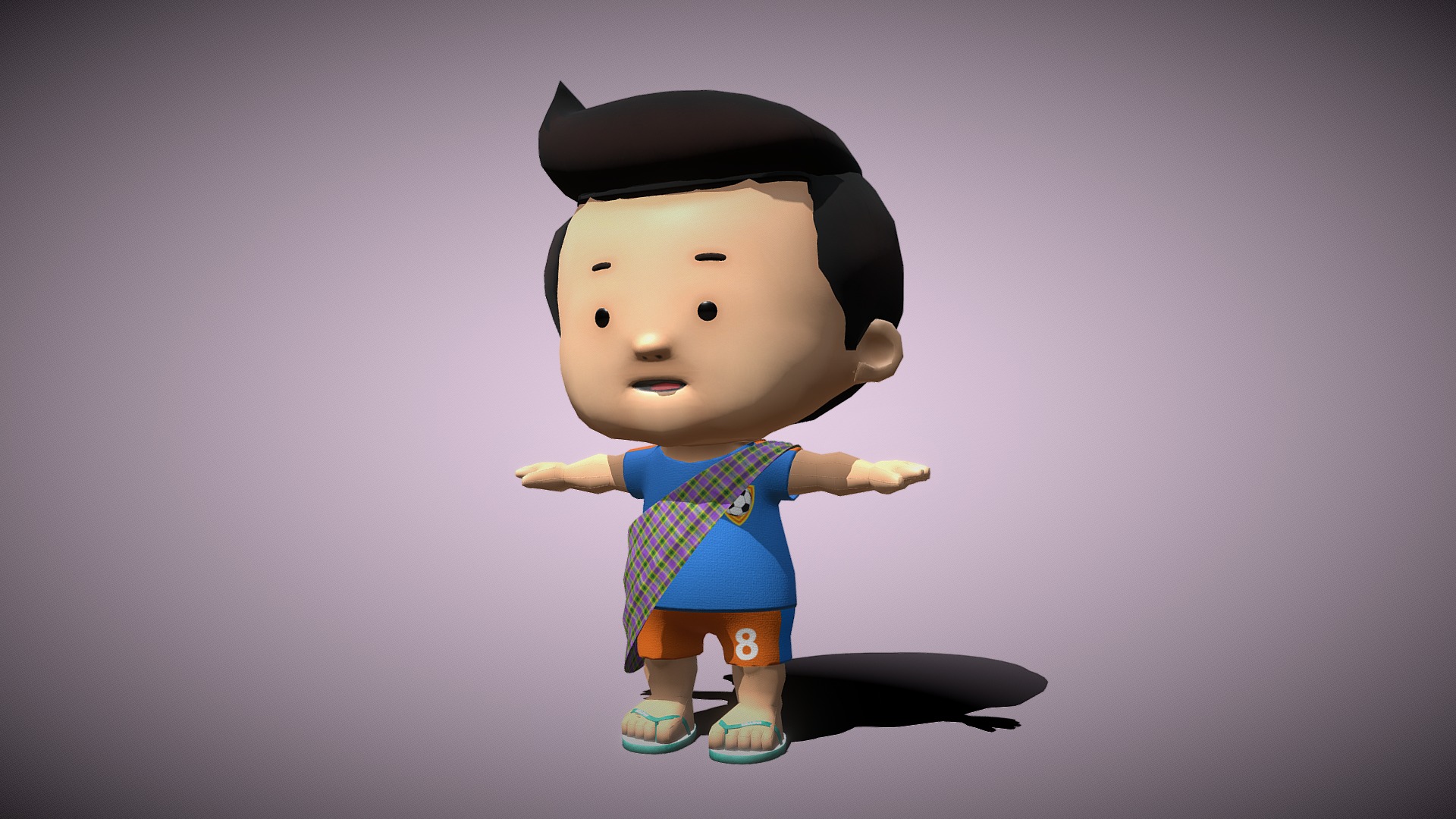 3D model zaki character - This is a 3D model of the zaki character. The 3D model is about a toy doll with a hat.