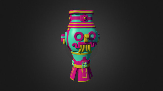 Aztec Tlaloc Heater 3D Model