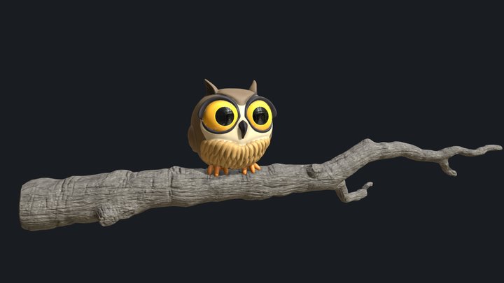 Cute Owl 3D Model