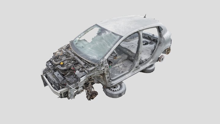 Dismanteled car in Givors, France 3D Model