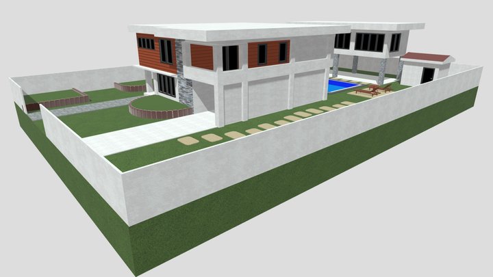 Low Poly House Design 3D Model