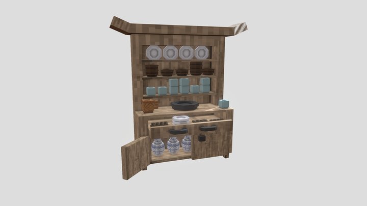 Chinese Kitchen Cabinet 3D Model