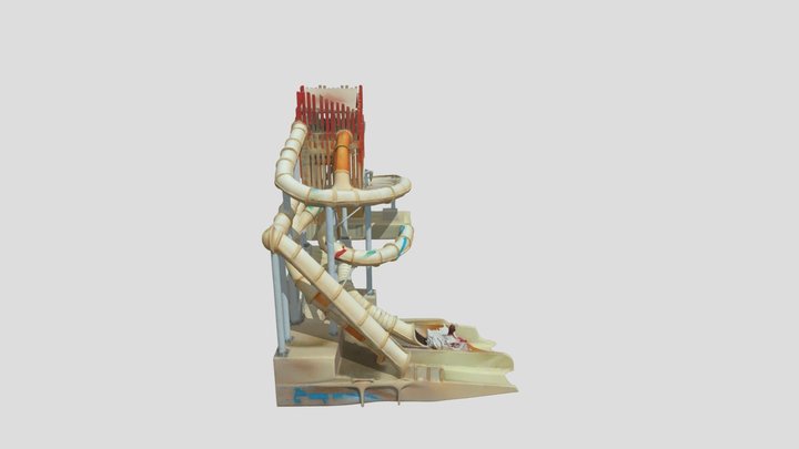 water slide structure 3d model