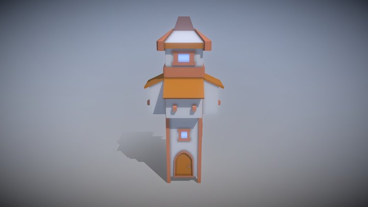 Low poly Princess Tower 3D Model