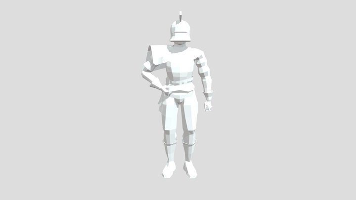 Lowpoly female armor 3D Model