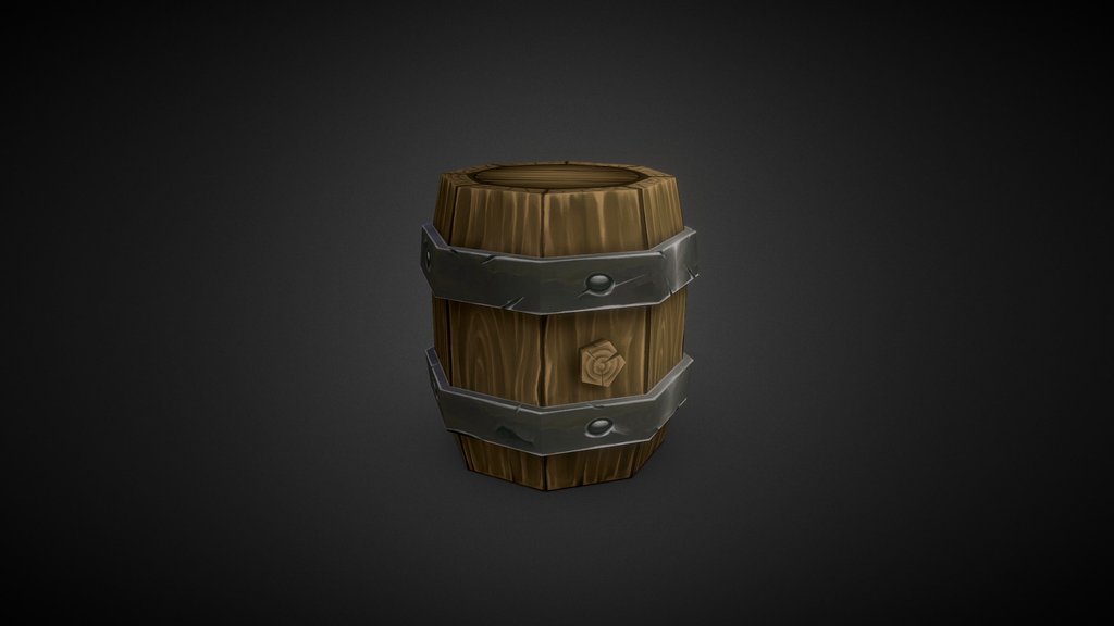 Stylized wooden barrel