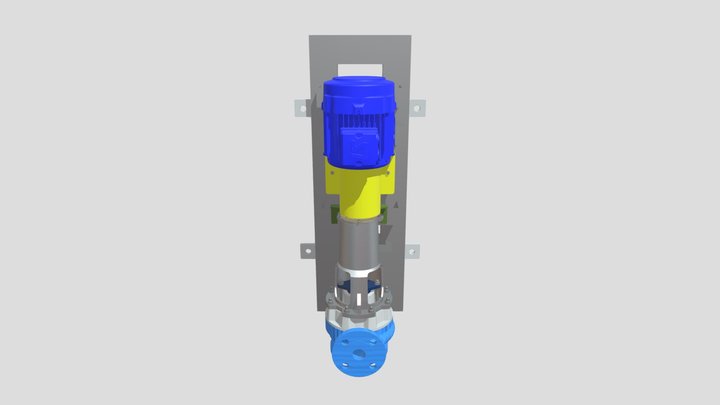 Centrifugal Pump Assembly 3D Model