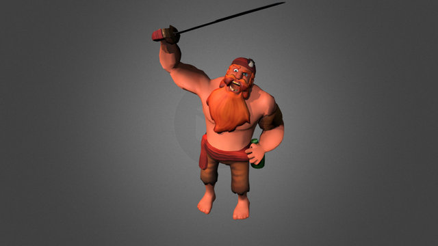 Cheering Pirate 3D Model